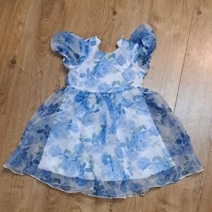 SHEIN White and Blue Dress